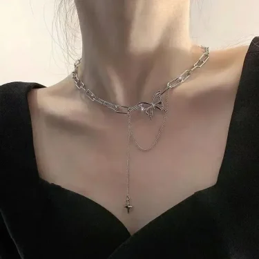 Fashion Women Crystal Zircon Pendant Necklace for Women Girl Crystal Chain Necklace Punk Party Jewelry butterfly necklace 5