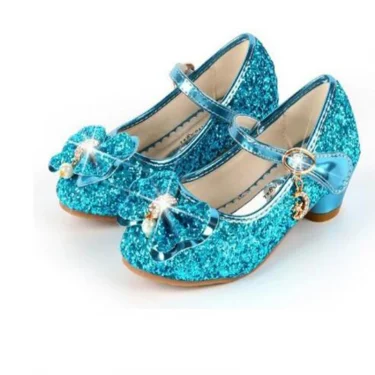 Princess Butterfly Leather Shoes Kids Diamond Bowknot High Heel Children Girl Dance Glitter Shoes Fashion Girls Party Dance Shoe 3