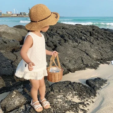 2PCS Kids Sets Summer Girl Clothes Children Hollow Lace Sleeveless Tops Shorts Set Fashion Baby Girl Cardigan Fake Two Suit 3