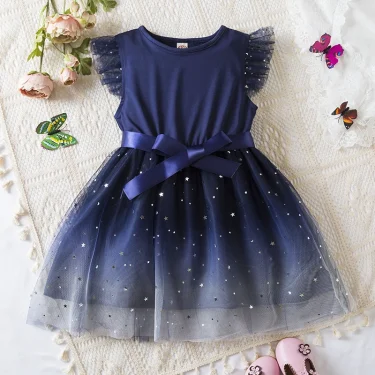 Baby Girl Dress Summer Toddler Kids Dress Baby Mesh Tutu Dresses Sequin Bow Children Birthday Party Dress Baby Girl Clothes 2-6Y 3