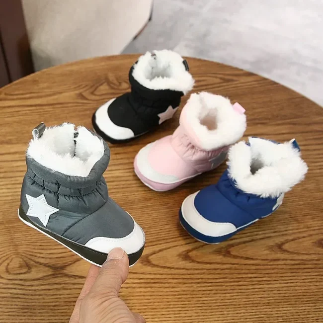 Autumn and Winter Baby Cotton Shoes For Both Male and Female Babies Soft Soled Zipper Thick Learning Step Cotton Shoes 1