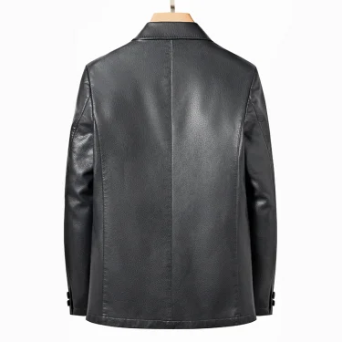 2025 High-quality Suit Leather Fashion Men's New Handsome Trend All Matching Leather Jacket Slim Fit Autumn and Winter Blazers 4