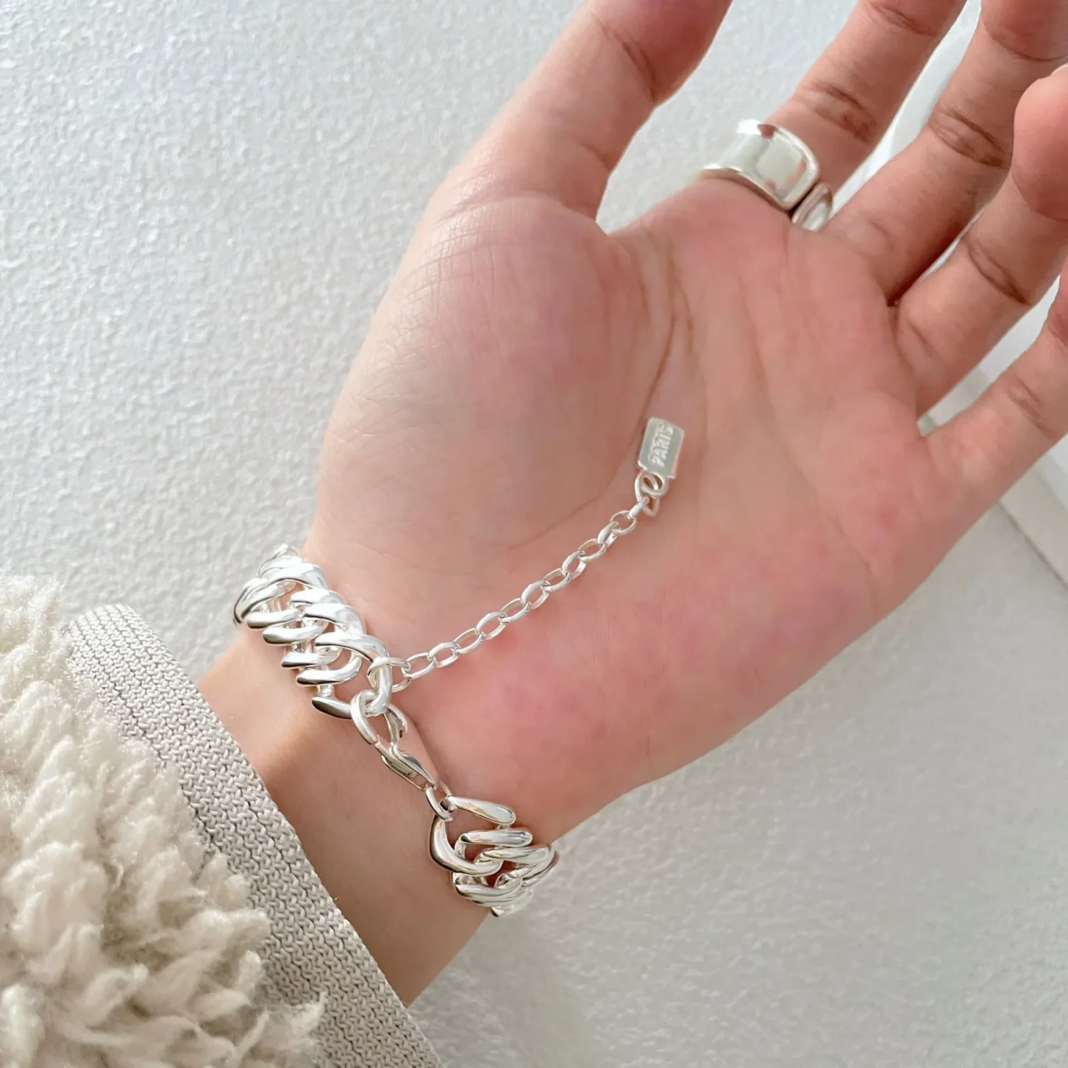 100% Solid 925 Sterling Silver Metal Bracelet for Women Men Vintage Handmade Simple Chain Bracelet Birthday Gift S-B451 3