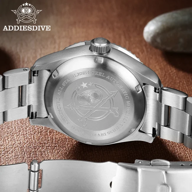 ADDIESDIVE Business Vintage Leather Wrist Watch Waterproof Automatic Mechanical Steel Watch Man European American Casual Watch 2