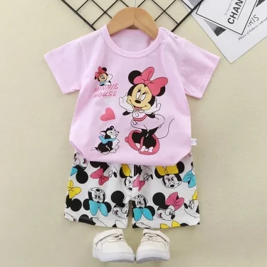 girls clothes set Short Sleeve 2pcs Tshirt+Short 1 2 3 Years Old Summer New Clothing Girls Casual Loose Thin clothes 3