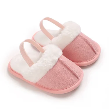 Spring and Winter Baby Shoes Cute Indoor Baby Fluffy Slippers Baby Toddler Boys and Girls Shoes Sandals First Step Walker 0-18M 2