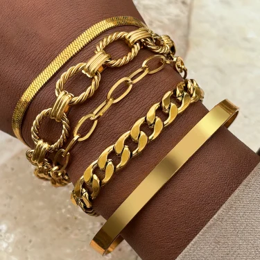 Stainless Steel Jewelry Set Five Bracelets Set Classic Ornate Design Jewelry Set For Women Jewelry Fashion New Products Gifts 1