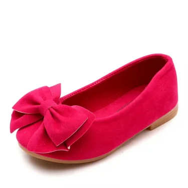 Baby Girls Shoes Princess Bow-knot Flock Fabric Spring Autumn Kids Flats Children Casual Loafers Candy Color Toddlers Shoes Soft 1