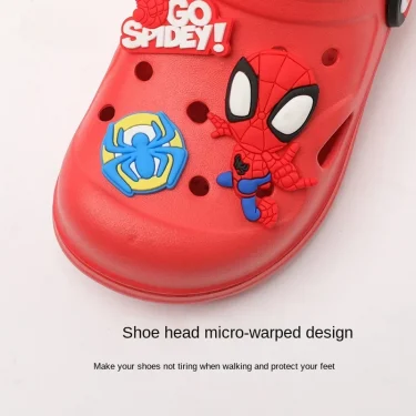 Disney Children's Hole Slipper Summer Boy Fashion Cartoon Spiderman Sandals Kids Beach Shoes Soft Bottom Toddler Home Slipper 3