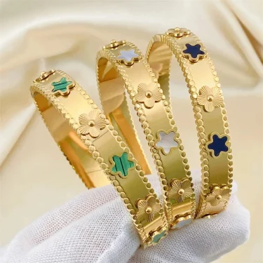 316L Stainless Steel Retro 3 Colors Natural Seashells Flowers Bracelets Ladies Fashion Trend High Jewelry Accessories Party Gift 4