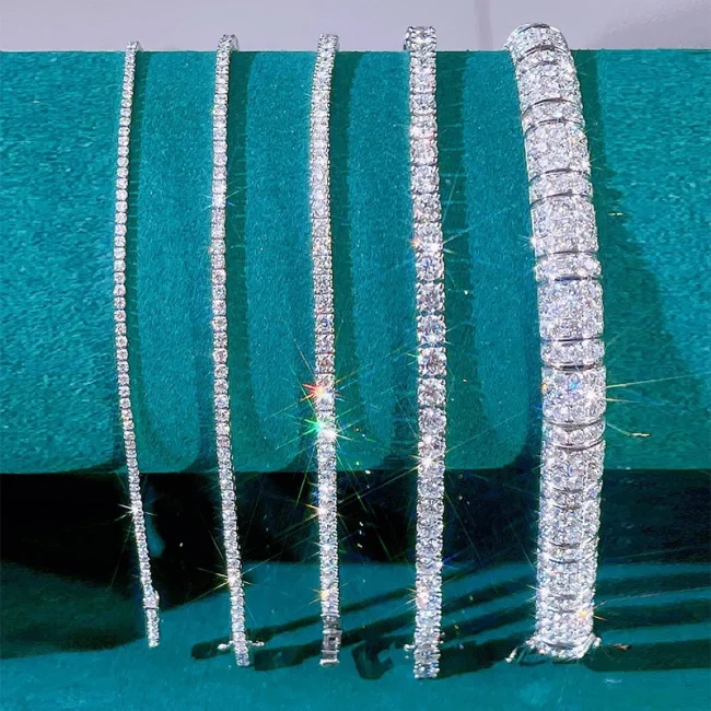 D VVS1 Moissanite Tennis Bracelet Original s925 Sterling Silver Plated 18k White Gold with GRA Bracelets for Women Man 2