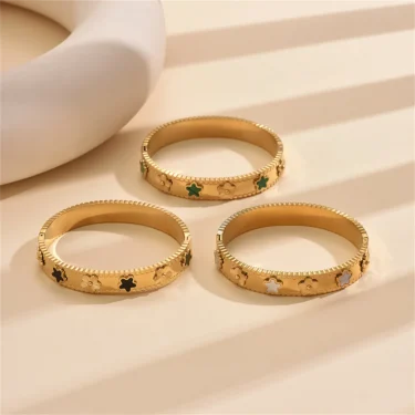 316L Stainless Steel Retro 3 Colors Natural Seashells Flowers Bracelets Ladies Fashion Trend High Jewelry Accessories Party Gift 5