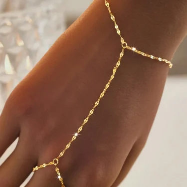 Aide 925 Silver Minimalist Creativity Infinite Symbol Flower Zircon Bracelets Women's Finger Chain Jewelry Clothing Accessories 6