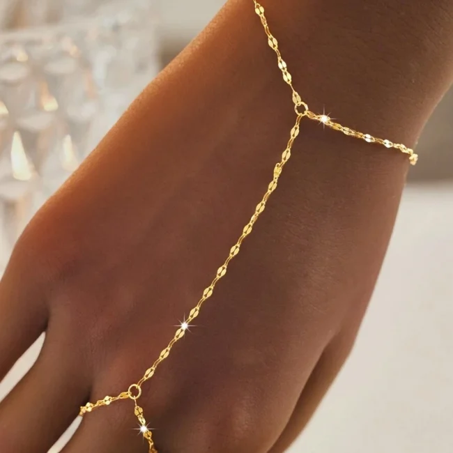 Aide 925 Silver Minimalist Creativity Infinite Symbol Flower Zircon Bracelets Women's Finger Chain Jewelry Clothing Accessories 6