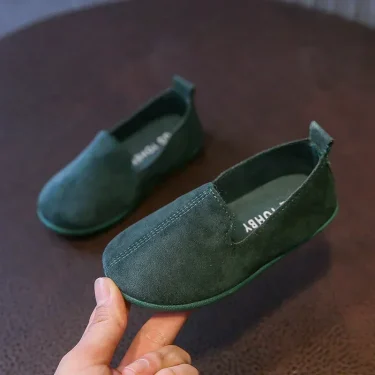 Children's Flat Shoes New Candy Color Simple Casual Shoes Loafers Slip-on Flats Lightweight Boys Girls Leather Shoes Moccasins 3