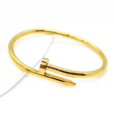 Hip hop style personality fashion interesting design curved nail stainless steel bracelet men's women's jewelry 2
