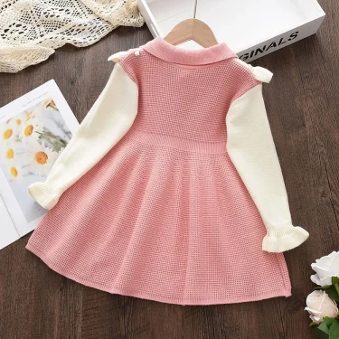 Melario Girls Dress Girls Kids Princess Party Sweater Knitted Dress Autumn Winter Christmas Costume Children Clothes 2-6 Years 2