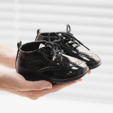 Meckior New Baby Shoes Retro Leather Boy Girl Shoes Toddler Rubber Sole Anti-slip First Walkers Newborn Infant Baby Crib Shoes 3