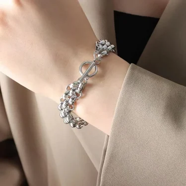 GANEMLY 316L Stainless Steel Heart Charm Bracelet For Women Men Fashion New Waterproof Wrist Chain Jewelry Friend Gift Party 5