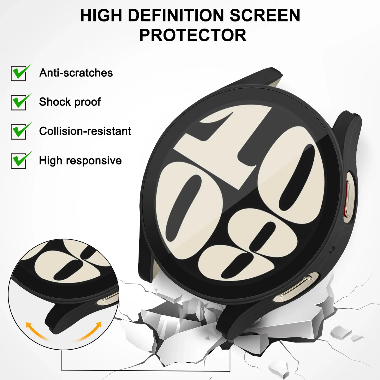 Tempered Glass Case For Samsung Galaxy Watch 6 40mm 44mm Screen Protector Glass Shell For Samsung Galaxy Watch 6 Bumper Cover 5