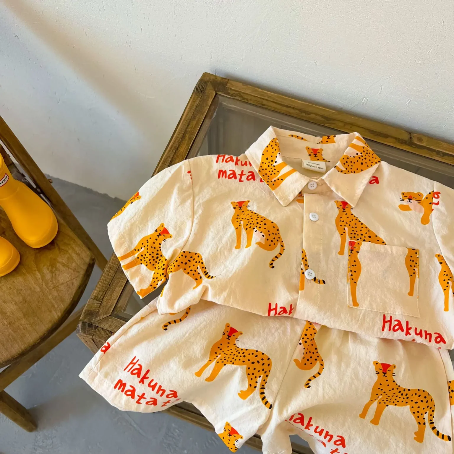 1-5 Years Old Children's Clothing Boys Cartoon Summer Short Sleeve Suit Girls Casual T-shirt Suit 3