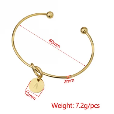 Initial Birthstone 14K Gold Plated Bracelets for Women Bridesmaid Proposal Gift Love Knot Cuff Bangle Bracelet Birthday Gifts 6