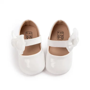 KIDSUN Baby Cute Bow Princess Shoes Solid Colour Soft Bottom First Toddler Shoes 0-18 Months Newborn Baby Shoes Girl 2
