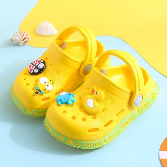 Summer Kids Sandals Children Hole Shoes Slippers Soft Non-slip Cartoon DIY Design Beach Sandy Slipper Shoe for Boys Girls 6
