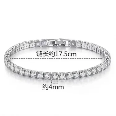 D VVS1 Moissanite Tennis Bracelet Original s925 Sterling Silver Plated 18k White Gold with GRA Bracelets for Women Man 5