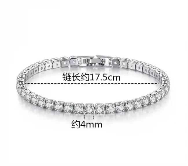 D VVS1 Moissanite Tennis Bracelet Original s925 Sterling Silver Plated 18k White Gold with GRA Bracelets for Women Man 5