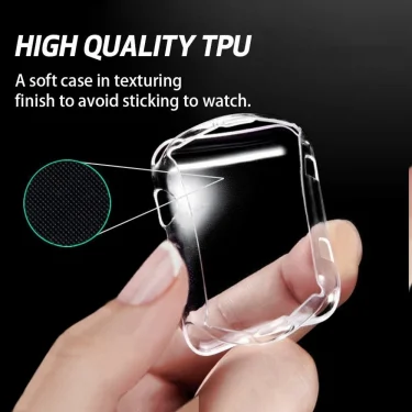 Clear Case For Apple Watch 45mm 41mm 44mm 40mm 46mm 42mm Screen Protector Full Cover TPU Bumper iWatch Series 10 9 8 7 SE 6 5 4 3