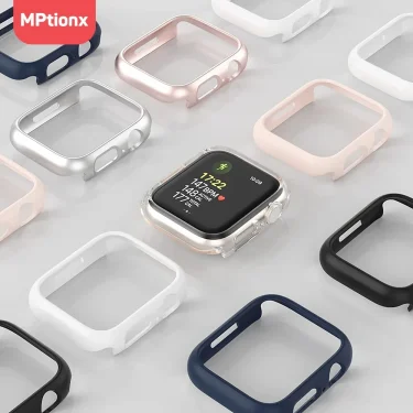 Matte Cover for Apple Watch 45mm 41mm 38mm 42mm 40mm 44mm, Hard PC Bumper Protective Case Frame for iWatch SE 9 8 7 6 5 4 3 2 1 1
