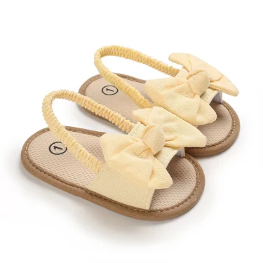 The First Newborn Bow Sandals Summer Soft Sole Comfortable Walking shoes Princess Dress Shoes 0-18M 4