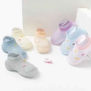 Children's Walking Shoes Baby Floor Shoes Baby Socks Shoes Non Slip Indoor Soft Sole Mesh Surface Thin Sandals One Foot Pedal 2