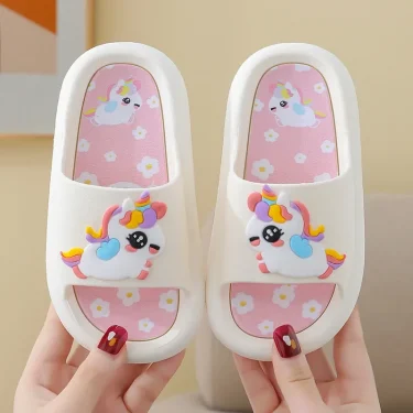 Summer Cartoon Children's Slippers Girl Unicorn Slipper Kids Cute Indoor Home Bathroom Shoes Boy Dinosaur Flip Flops Einhorn 5