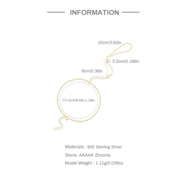 Aide 925 Silver Minimalist Creativity Infinite Symbol Flower Zircon Bracelets Women's Finger Chain Jewelry Clothing Accessories 2