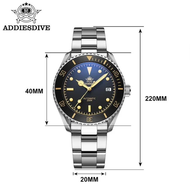 ADDIESDIVE Business Vintage Leather Wrist Watch Waterproof Automatic Mechanical Steel Watch Man European American Casual Watch 4
