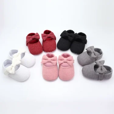 Baby Girls Anti-Slip Shoes Knitted Floral Prewalkers Cotton Summer Toddler Girls First Walkers Infant Soft Sole Shoes 0-18M 1