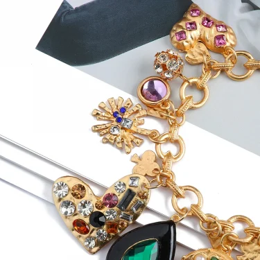Charm Matching Friendship Bracelets For Women Girl Wholesale Luxury Metal Heart Sweet Crystal Bracelet Boho Valentines Jewelry 4