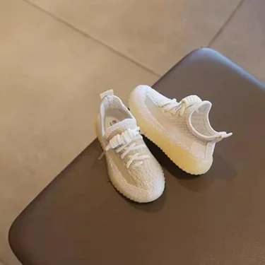 Kids Spring and Autumn Sneakers Soft Breathable Running Knitting Infant Teenage Mesh Sports Boy Girl Lightweight Coconut Shoes 6