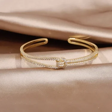 exquisite AAA luxury full zircon knot bracelet elegant women's wedding party opening adjustable bracelet 5
