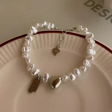 925 Sterling Silver Bracelet Pearls Knots Bracelet for Women Fashion Heart Pearls Irregular Bracelet Luxury Party Jewelry Gift 6