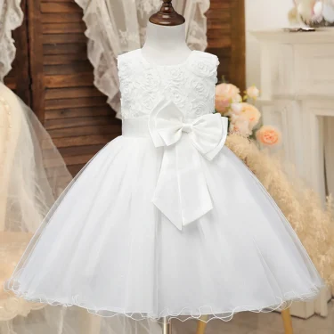 White Flower Girl Dress Kid Girls First Communion Dresses Tutu Lace Birthday Wedding Princess Bridesmaids Costume For Teen Girls 2