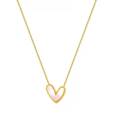 CARLIDANA Minimalist Jewelry Pvd Gold Plated Stainless Steel Classic Shell Heart Shaped Shell Necklace For Women Party Wedding 5