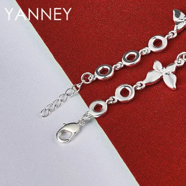 Women's 925 Sterling Silver 8 Inches Exquisite Butterfly Bracelet For Wife Fashion Charm Gifts Wedding Party Jewelry 3