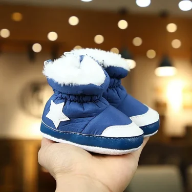 Autumn and Winter Baby Cotton Shoes For Both Male and Female Babies Soft Soled Zipper Thick Learning Step Cotton Shoes 4
