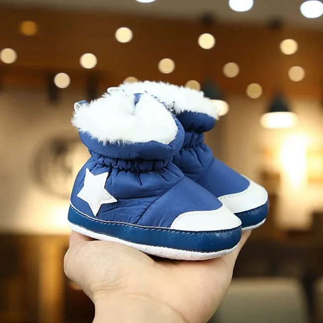 Autumn and Winter Baby Cotton Shoes For Both Male and Female Babies Soft Soled Zipper Thick Learning Step Cotton Shoes 4