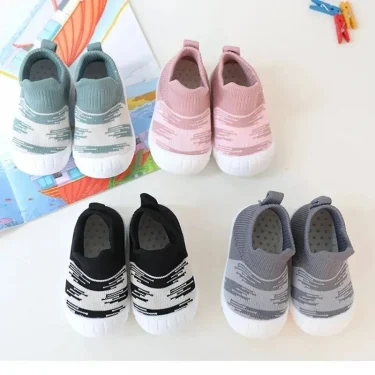 Lightweight and Soft Toddler Shoes Baby Early Education Shoes Knitted Breathable and Non Slip Outdoor Wearable Soft Soled Shoes 2