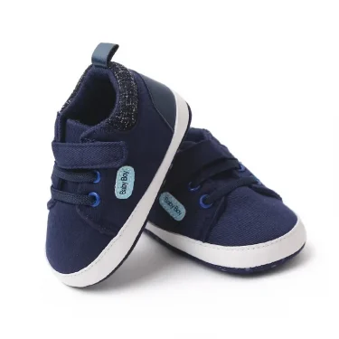 Baby Boy Shoes Canvas High Top Casual Soft Sole Newborn Sport Walking 0-18 Months 4