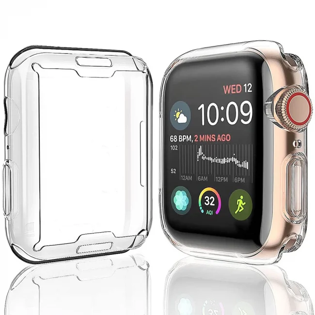 Clear Case For Apple Watch 45mm 41mm 44mm 40mm 46mm 42mm Screen Protector Full Cover TPU Bumper iWatch Series 10 9 8 7 SE 6 5 4 2